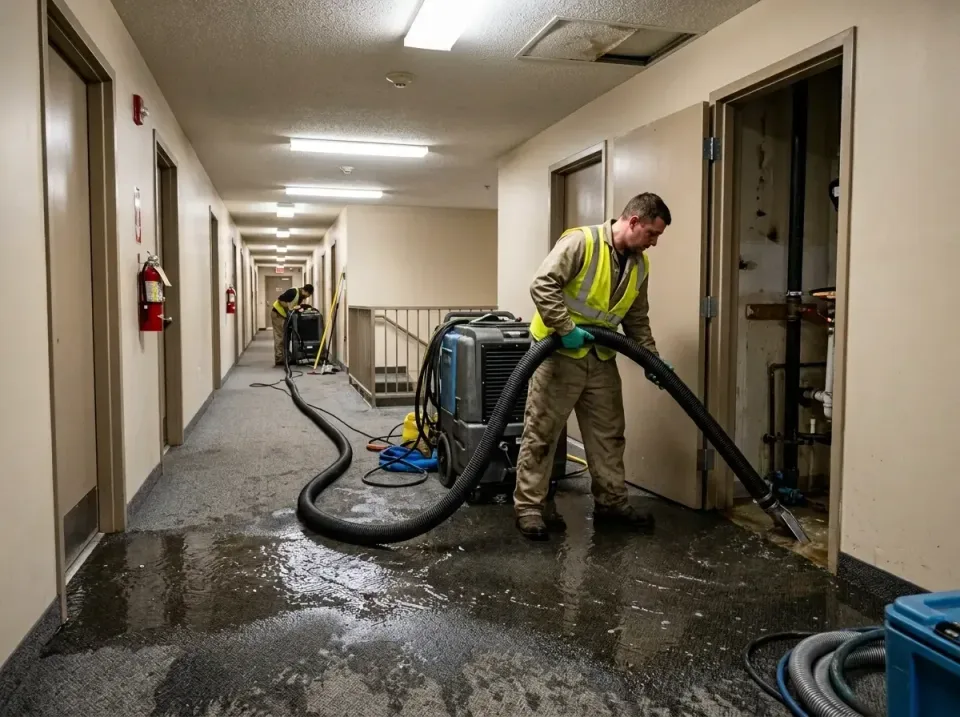 multi-unit-apartment-hallway-f-005 — frequently asked questions, Emergency Burst Pipe Water Extraction & Removal in Searingt…